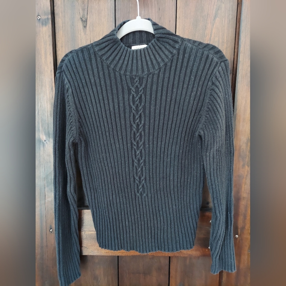 Vintage St. John's Bay Glitter Black Turtleneck Sweater